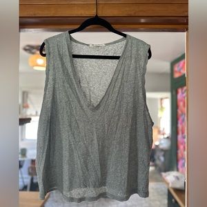 We the Free Gray Basic Vneck Tank